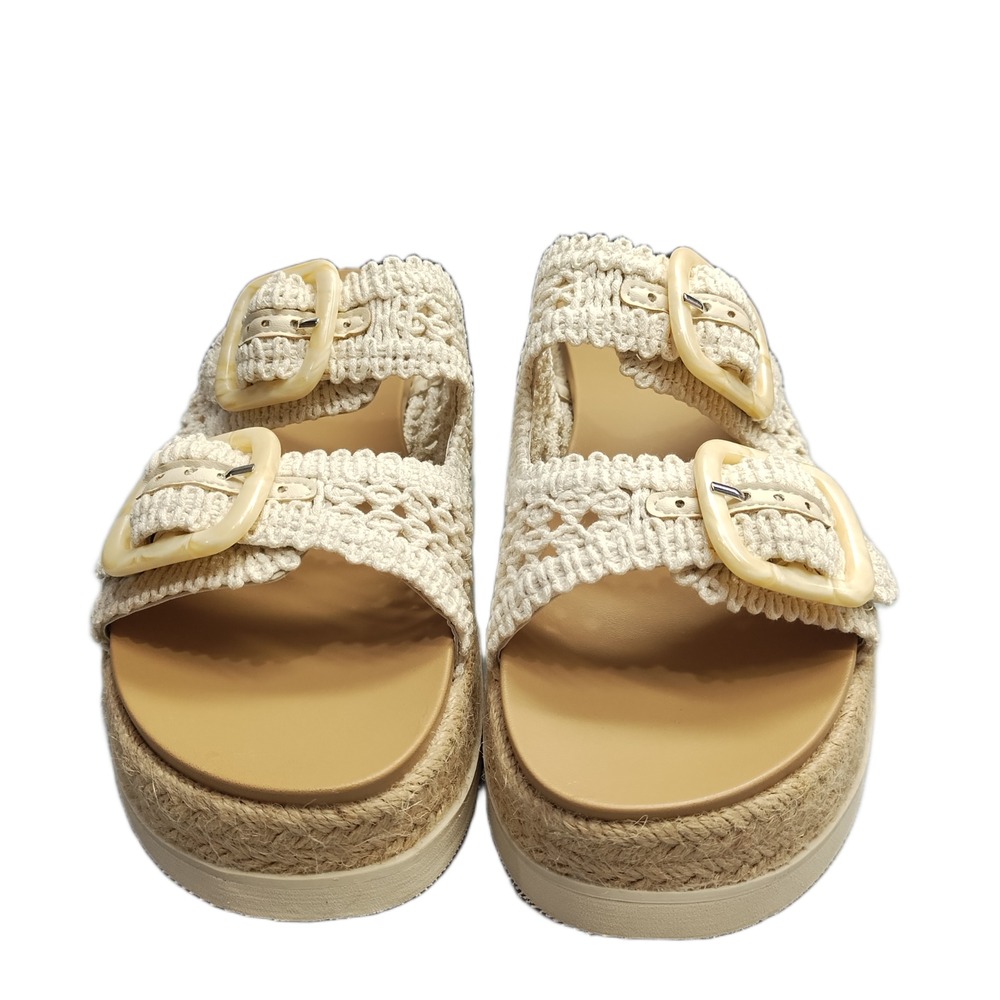 Madden Girl Annikaa Crochet Platform Sandals Womens US 10M Multi Comfort Slip On